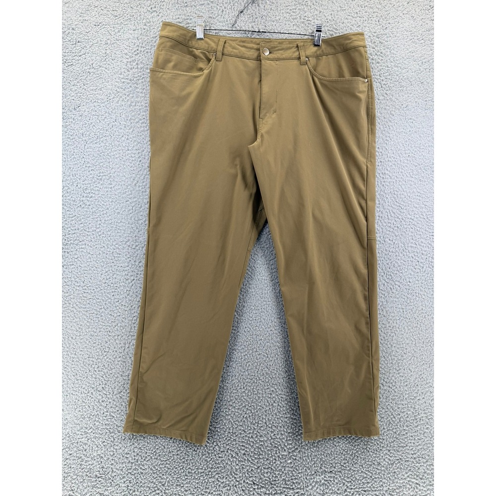 Lululemon ABC Classic Fit 5-Pocket Pants‎ Khaki Tan Warpstreme Stretch Men 38x28